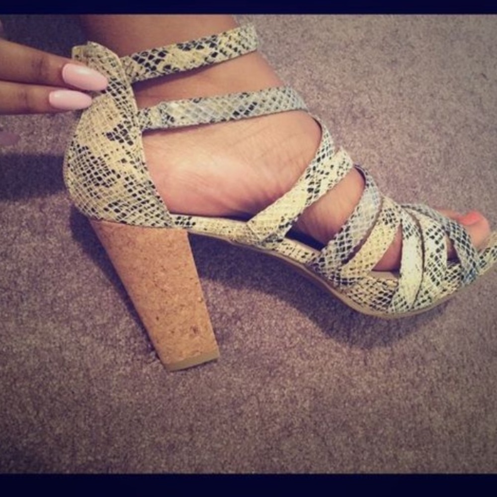 Kenneth Cole Strong Daze Snake Strappy Heel Sandal